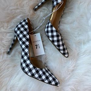 Black and White Checkered Heels